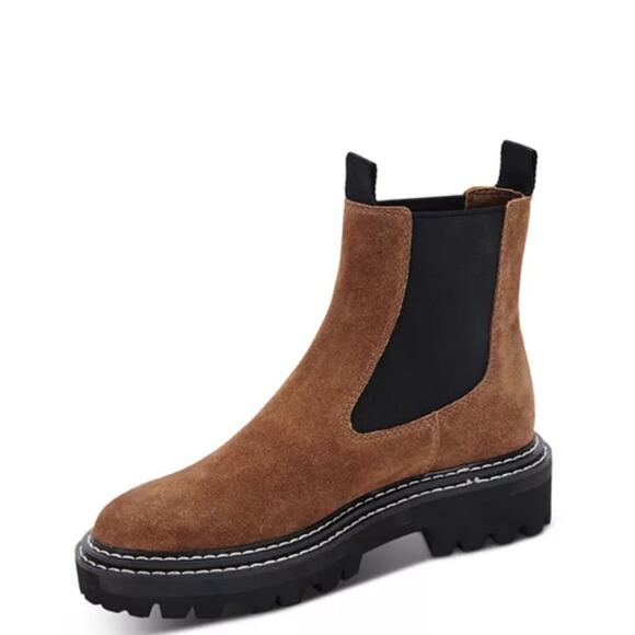 Dolce Vita Shoes - Dolce Vita Moana Pull On Brown Suede Platform Combat Boots size 7 NWOB